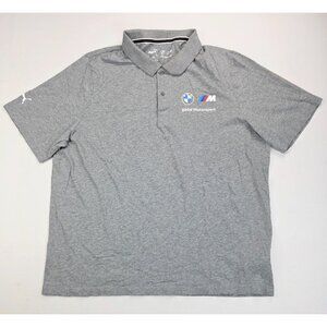 Puma BMW Motorsports Size 2XL Mens Gray Chest Sleeve Logo Short Sleeve Polo